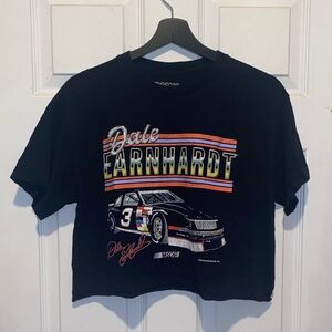NASCAR Dale Earnhardt Cropped Black Graphic T-Shirt Size Medium
